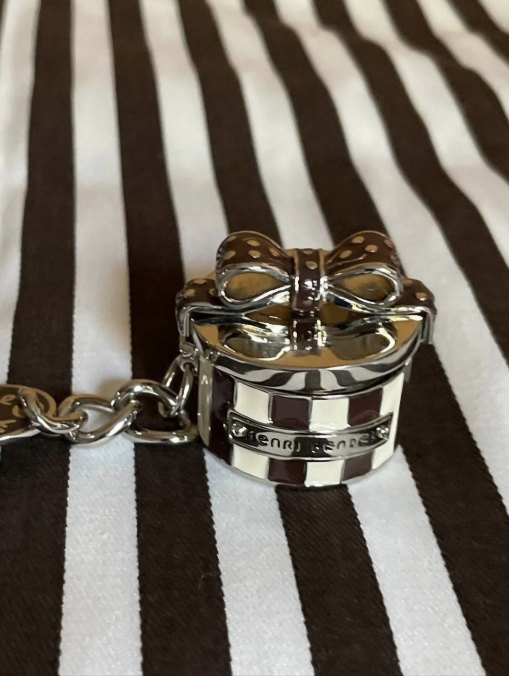 RARE Henri Bendel Hat Box Keychain